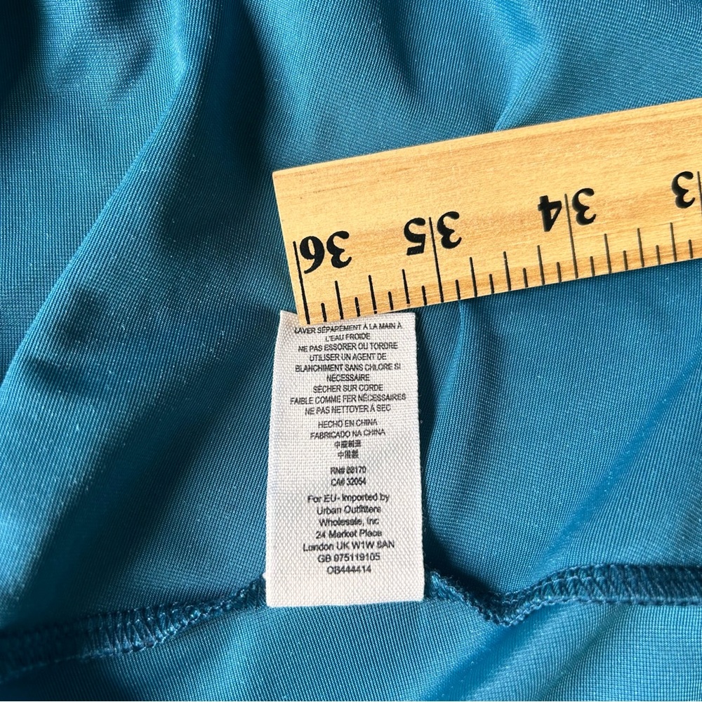 Free People Turquoise Shatter Shine Stretch Velvet Mermaid Tube Dress L/G Junior - Picture 11 of 14